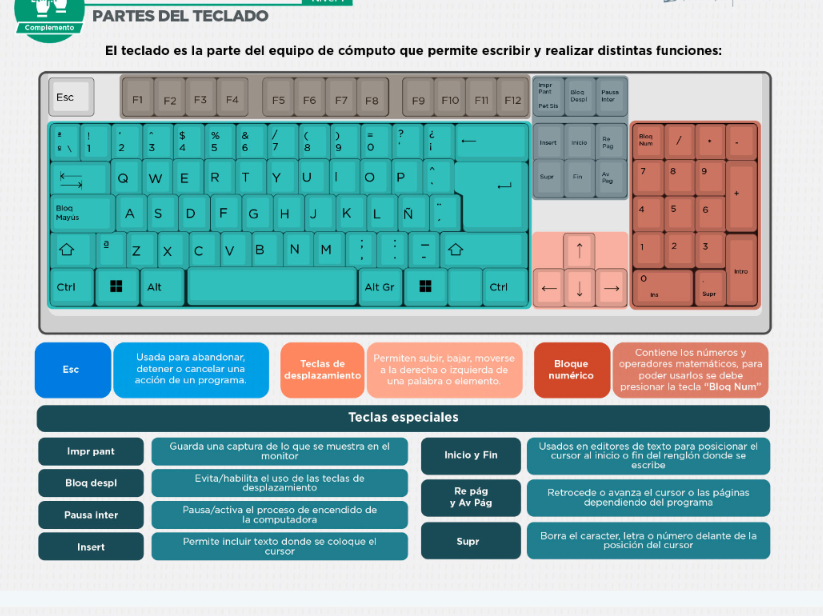 Partes del teclado.